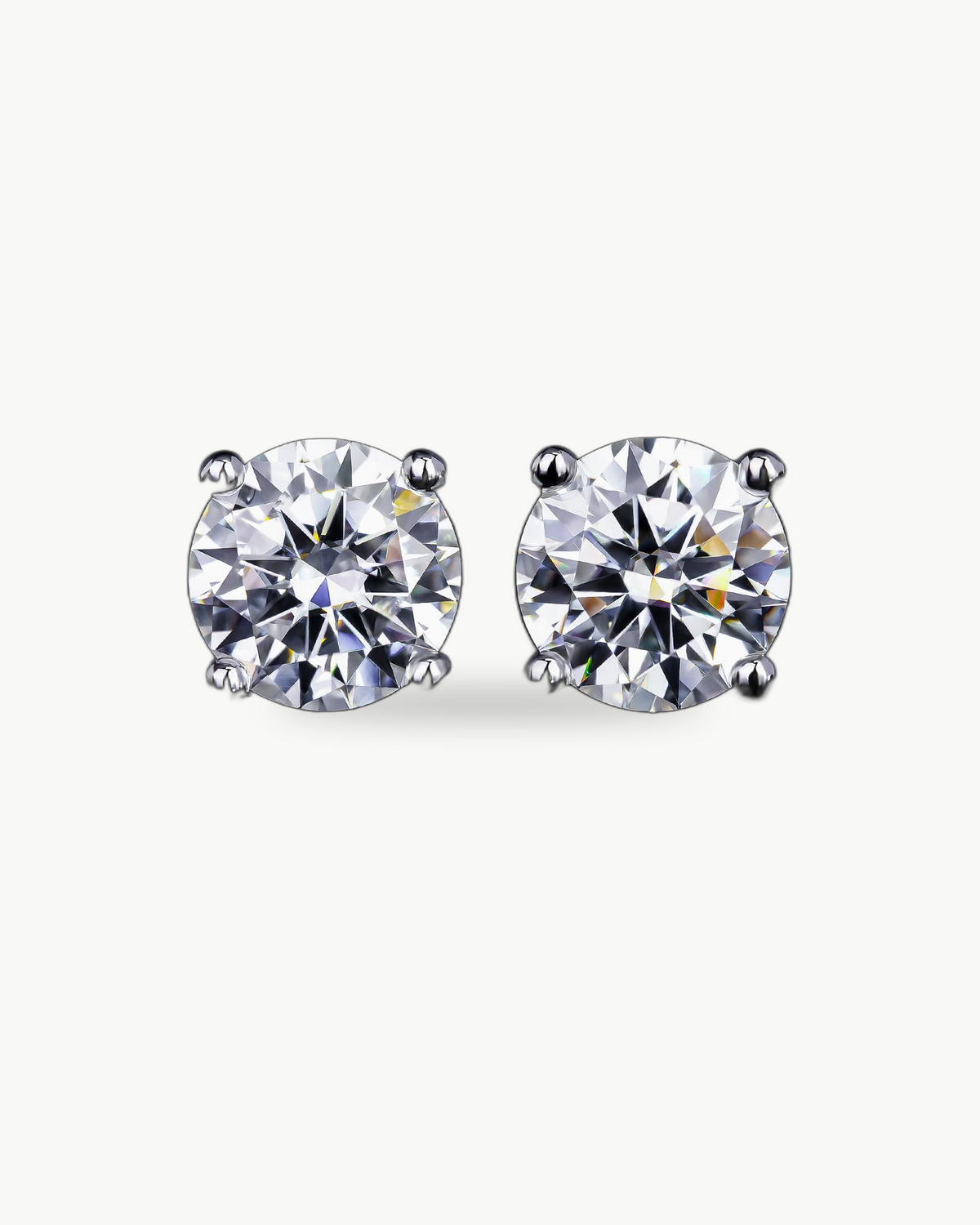 Moissanite Screw Back Stud Earrings 10mm