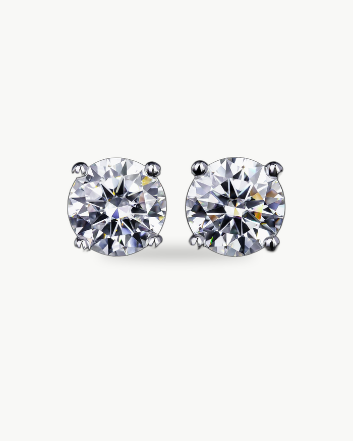Moissanite Screw Back Stud Earrings 10mm