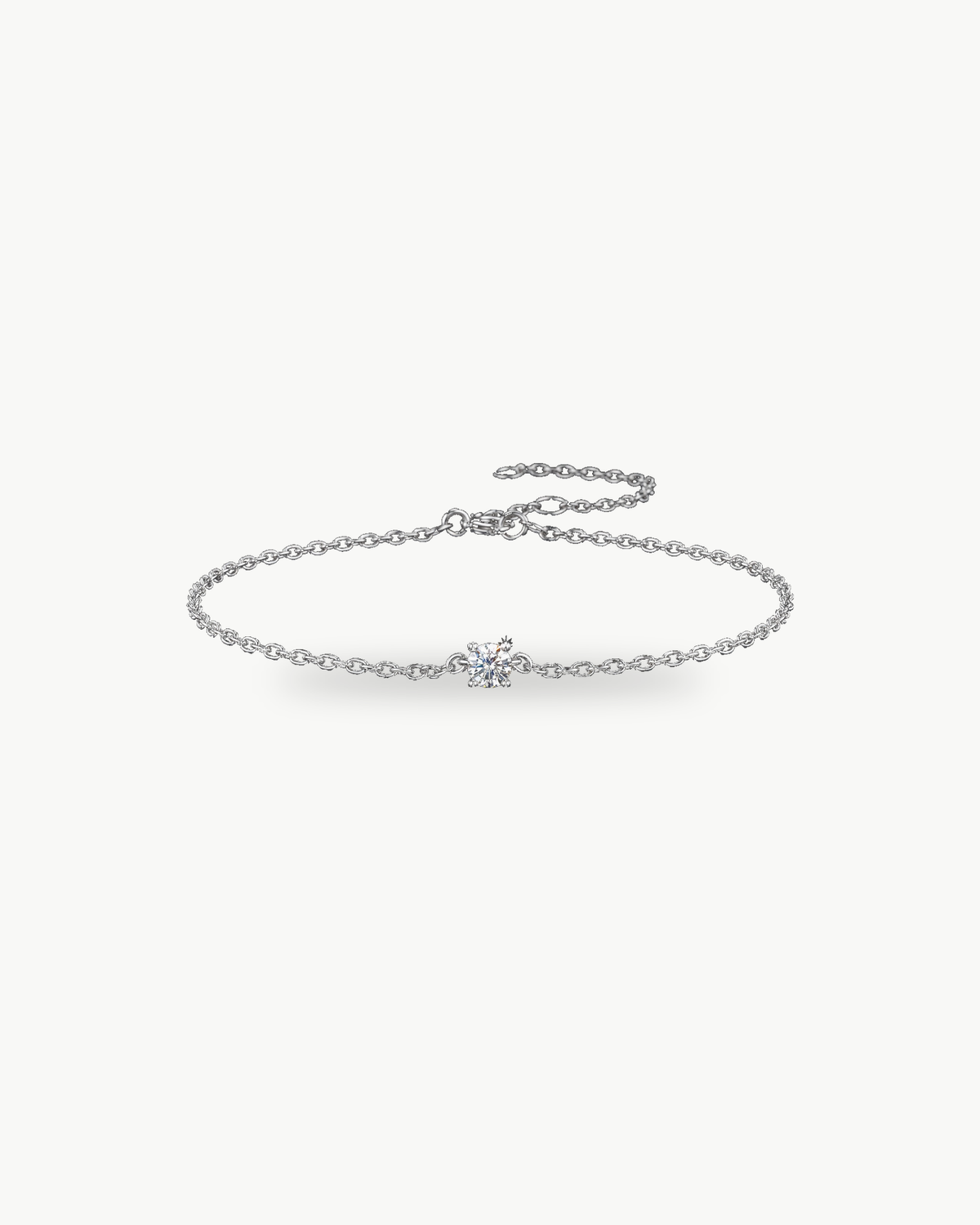 Moissanite Solitaire Chain Bracelet