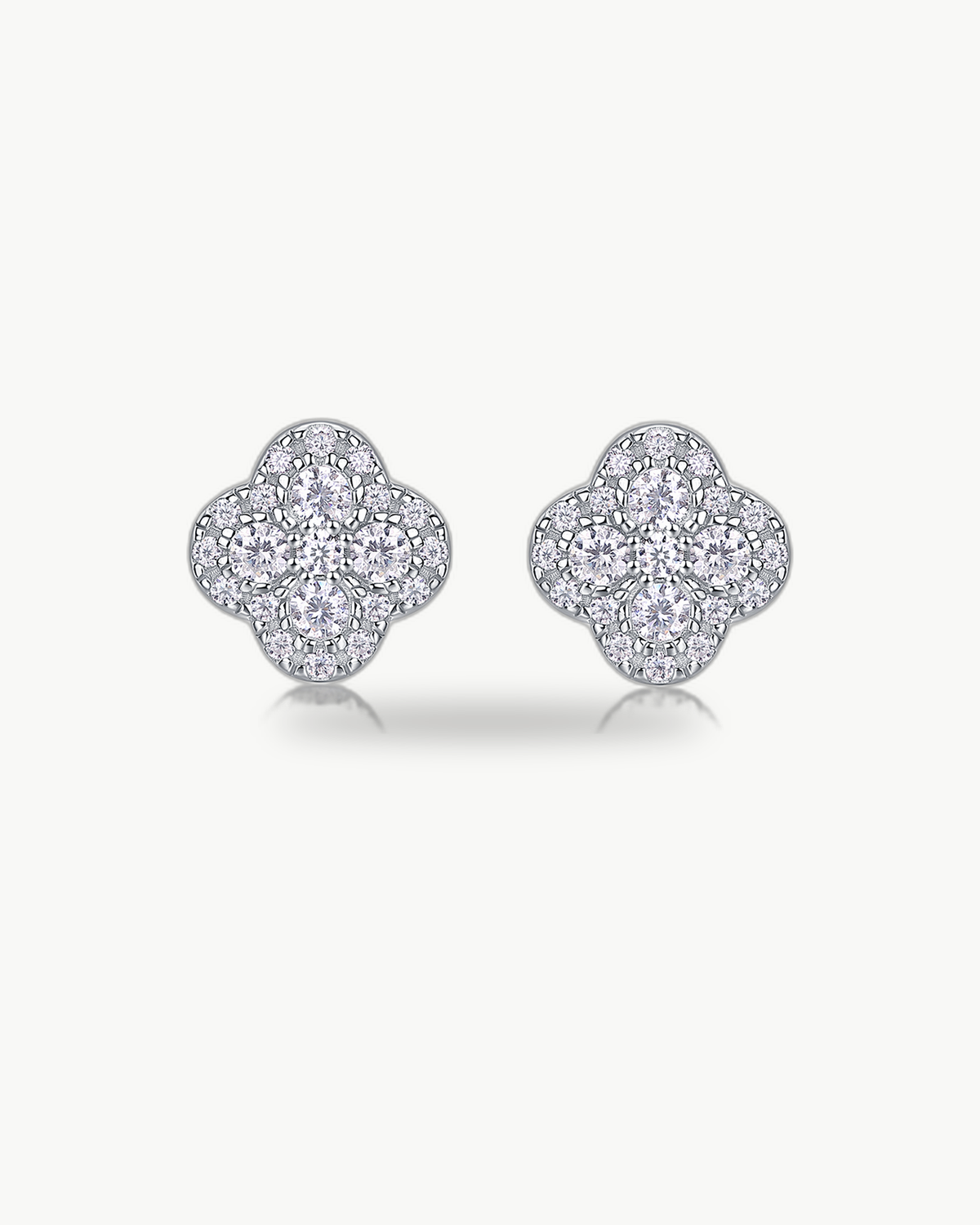 Moissanite Clover Stud Earrings
